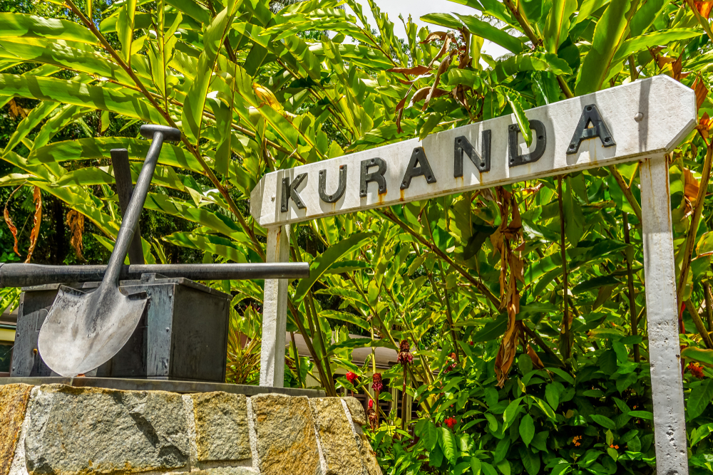 Kuranda Signage at Kuranda Train Station Queensland Australia